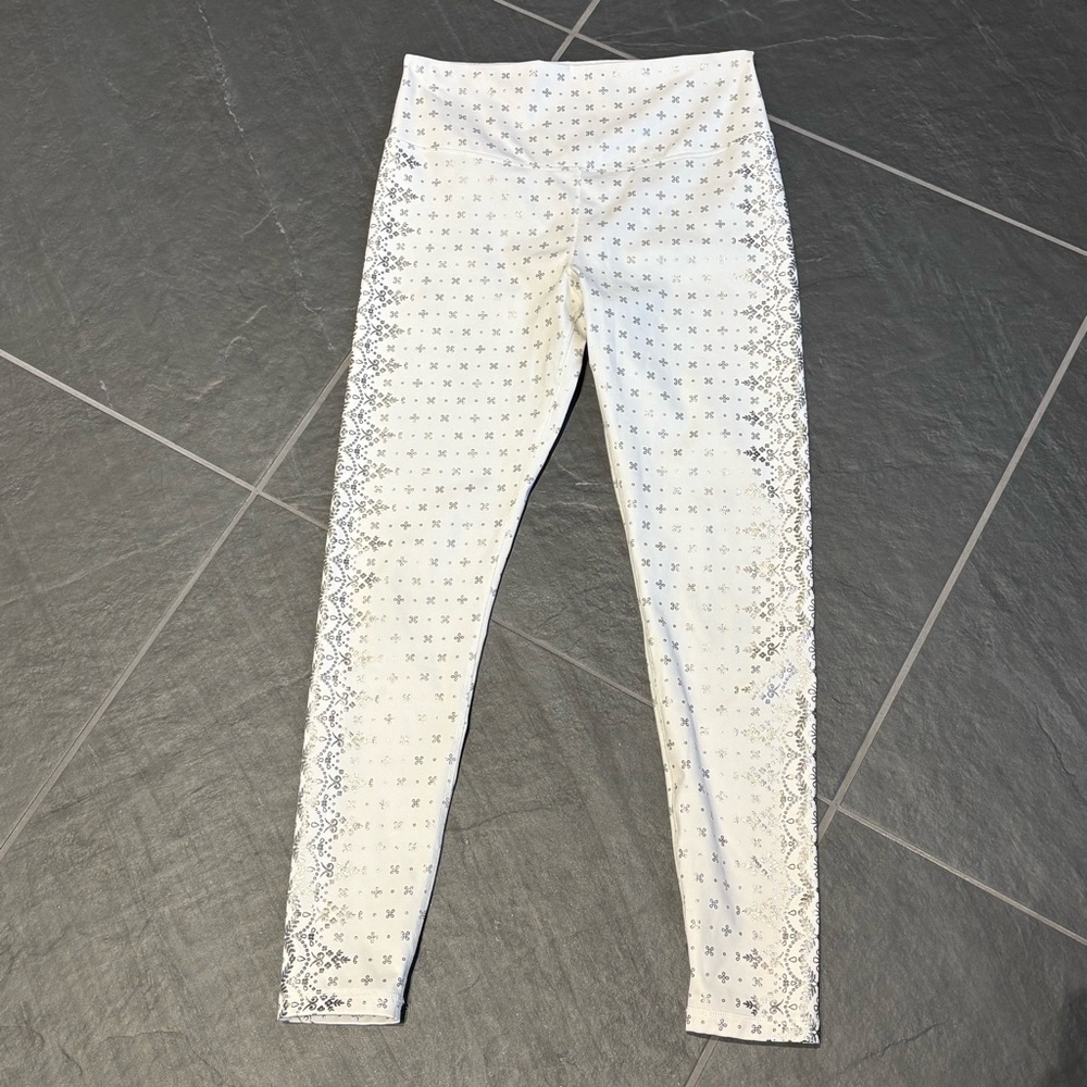 Glyder Leggings White And Silver Size Large